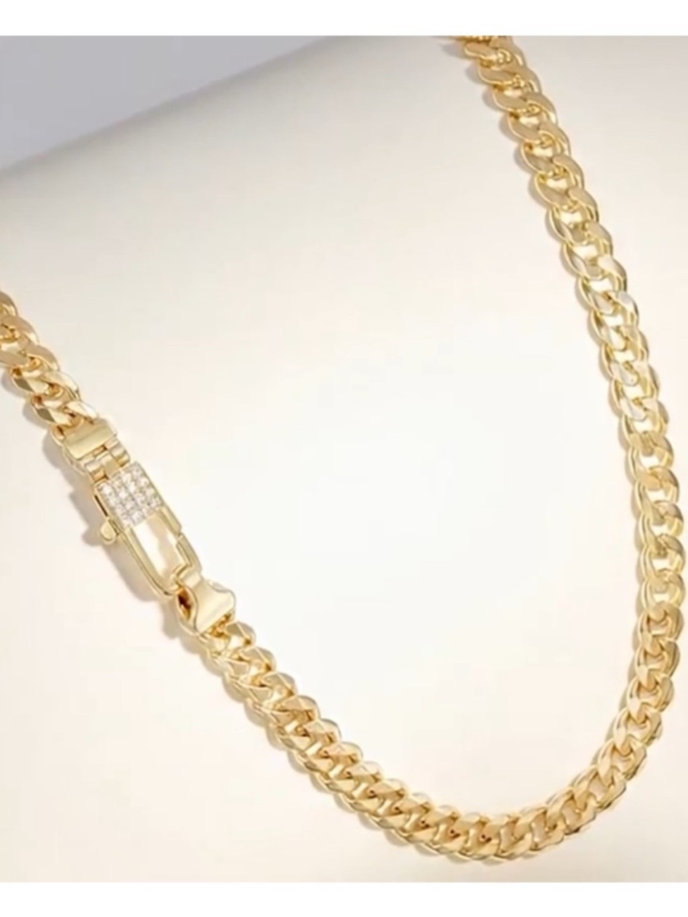 NWT Melinda Maria Gold “Julian Pavé Lock Necklace 5mm” - Picture 4 of 7